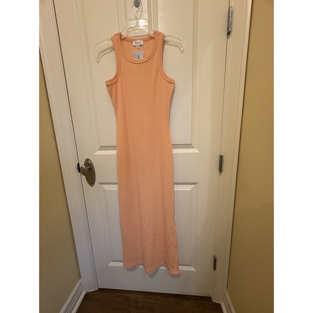 MABLE FRANKIE RACER BACK KNIT MIDI DRESS NEW Orange Small - Picture 3 of 5